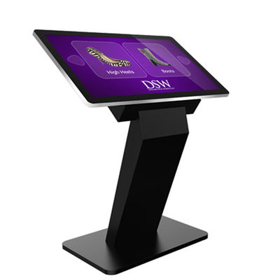 Contrassegno diritto di Digital del pavimento che annuncia il chiosco interattivo del touch screen dell'esposizione