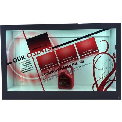 65&quot; contrassegno trasparente di Digital della scatola di presentazione della vetrina di pubblicità LCD 4K